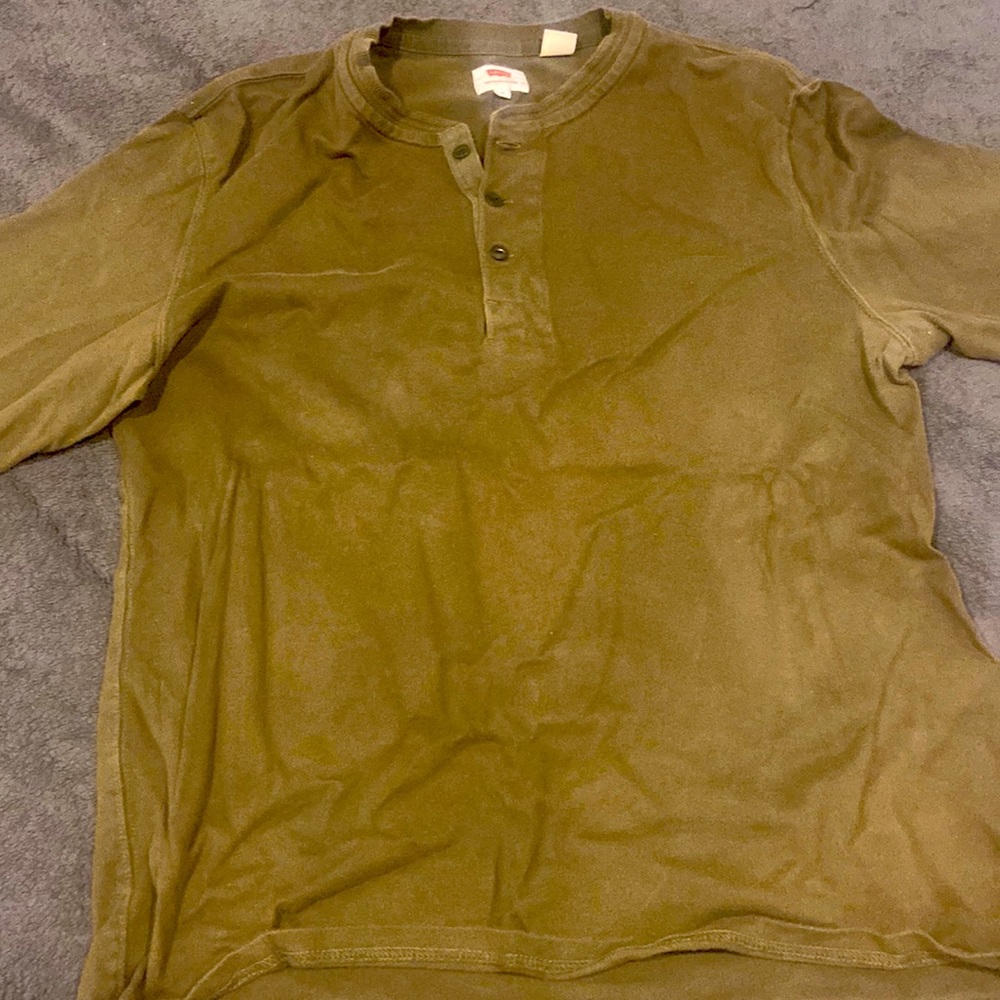Forest Green Levi Henley Long Sleeved Shirt